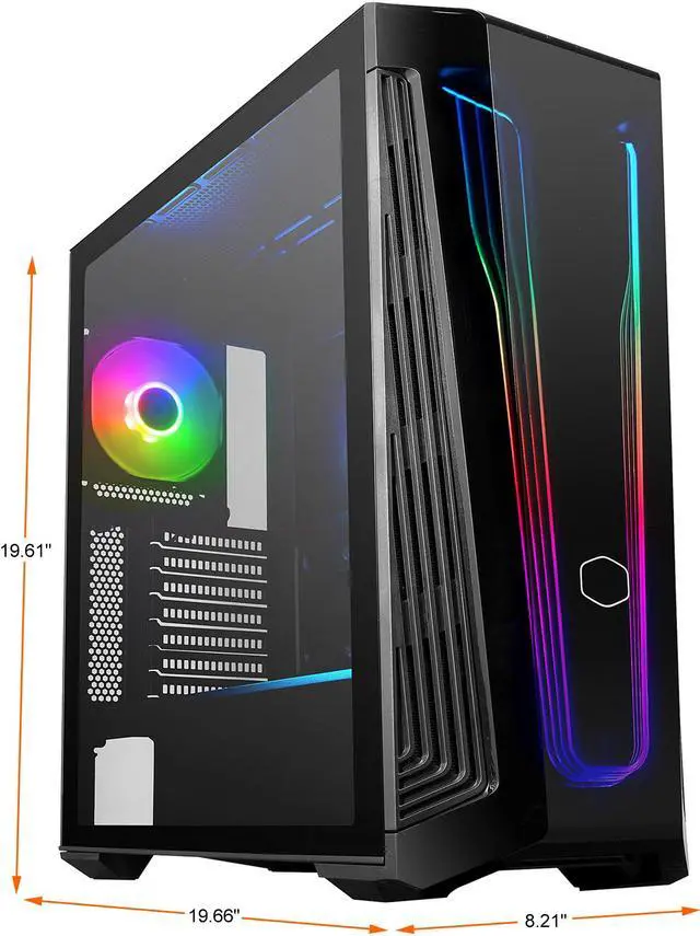Alt view image 2 of 19 - Cooler Master MasterBox 540 ARGB ATX Gaming Mid-Tower ARGB Ether Front Panel, Removable Top Panel, Tempered Glass, Front DarkMirror Panel with Mesh Side Intakes