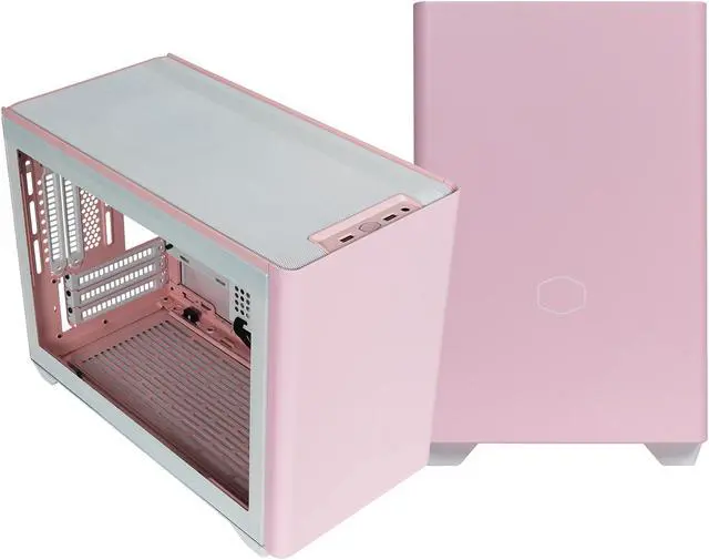 Alt view image 4 of 18 - Cooler Master MasterBox NR200P Flamingo Pink SFF Small Form Factor Mini-ITX Case w/ Tempered Glass or Vented Panel Option, PCI Riser Cable, Triple-slot GPU, Tool-Free and 360 Degree Accessibility