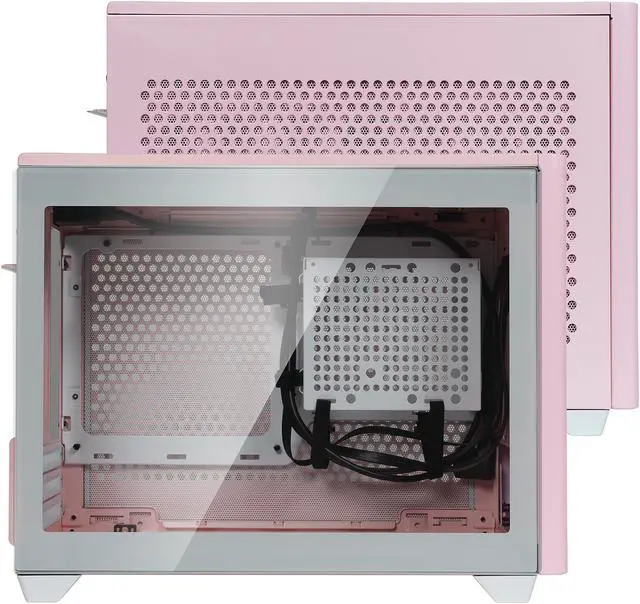 Alt view image 7 of 18 - Cooler Master MasterBox NR200P Flamingo Pink SFF Small Form Factor Mini-ITX Case w/ Tempered Glass or Vented Panel Option, PCI Riser Cable, Triple-slot GPU, Tool-Free and 360 Degree Accessibility