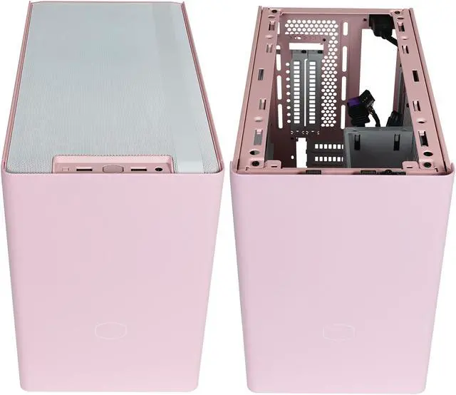 Alt view image 2 of 18 - Cooler Master MasterBox NR200P Flamingo Pink SFF Small Form Factor Mini-ITX Case w/ Tempered Glass or Vented Panel Option, PCI Riser Cable, Triple-slot GPU, Tool-Free and 360 Degree Accessibility