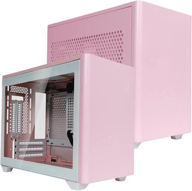 Alt view image 6 of 18 - Cooler Master MasterBox NR200P Flamingo Pink SFF Small Form Factor Mini-ITX Case w/ Tempered Glass or Vented Panel Option, PCI Riser Cable, Triple-slot GPU, Tool-Free and 360 Degree Accessibility
