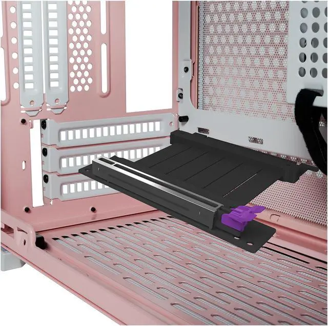 Alt view image 10 of 18 - Cooler Master MasterBox NR200P Flamingo Pink SFF Small Form Factor Mini-ITX Case w/ Tempered Glass or Vented Panel Option, PCI Riser Cable, Triple-slot GPU, Tool-Free and 360 Degree Accessibility