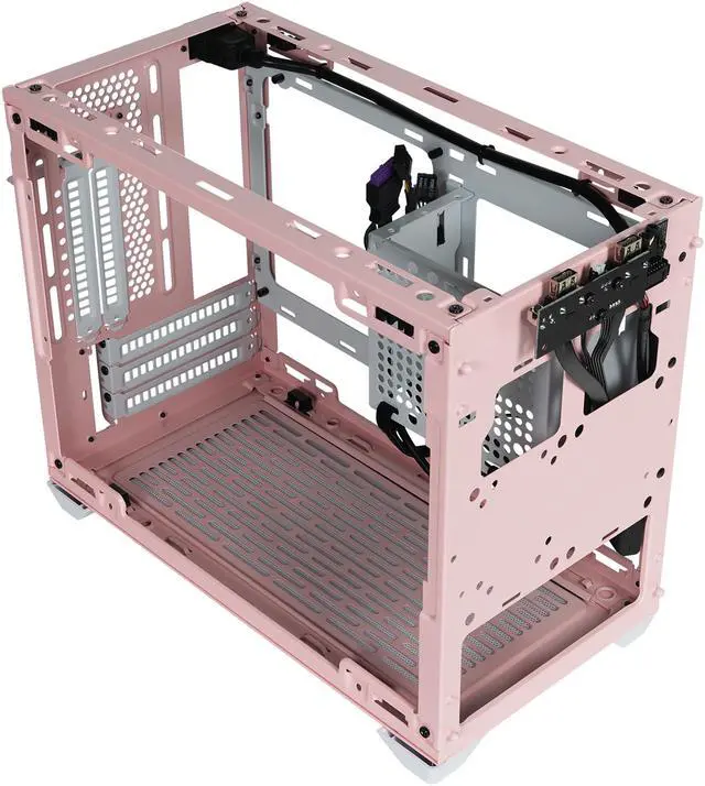 Alt view image 11 of 18 - Cooler Master MasterBox NR200P Flamingo Pink SFF Small Form Factor Mini-ITX Case w/ Tempered Glass or Vented Panel Option, PCI Riser Cable, Triple-slot GPU, Tool-Free and 360 Degree Accessibility