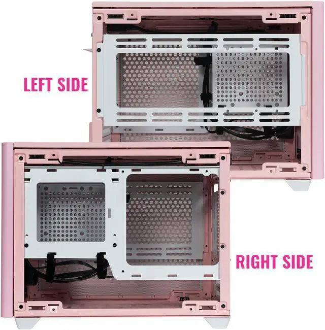 Alt view image 8 of 18 - Cooler Master MasterBox NR200P Flamingo Pink SFF Small Form Factor Mini-ITX Case w/ Tempered Glass or Vented Panel Option, PCI Riser Cable, Triple-slot GPU, Tool-Free and 360 Degree Accessibility