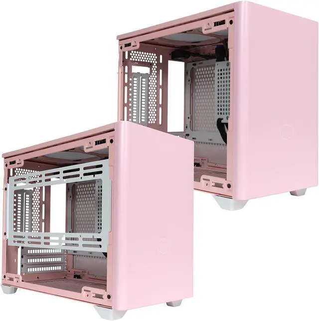 Alt view image 9 of 18 - Cooler Master MasterBox NR200P Flamingo Pink SFF Small Form Factor Mini-ITX Case w/ Tempered Glass or Vented Panel Option, PCI Riser Cable, Triple-slot GPU, Tool-Free and 360 Degree Accessibility