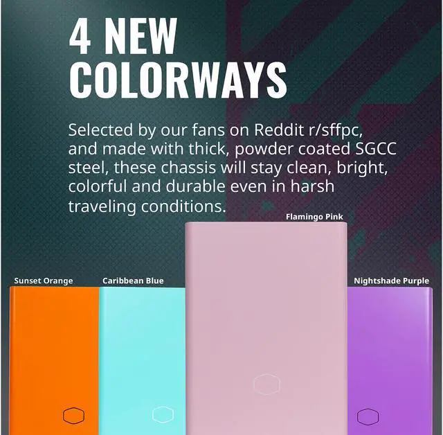 Alt view image 13 of 18 - Cooler Master MasterBox NR200P Flamingo Pink SFF Small Form Factor Mini-ITX Case w/ Tempered Glass or Vented Panel Option, PCI Riser Cable, Triple-slot GPU, Tool-Free and 360 Degree Accessibility