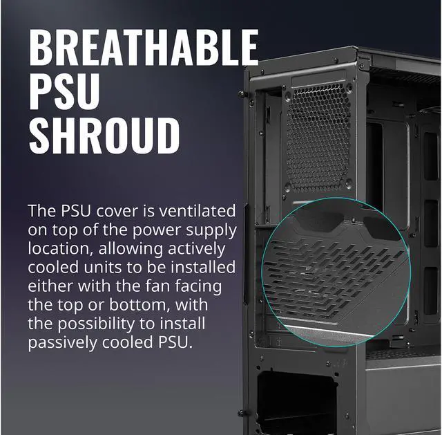 Alt view image 18 of 19 - Cooler Master CMP 510 ATX Mid-Tower with Mesh Intakes, ARGB Edge Strip, Tempered Glass Side Panel, Triple 120mm ARGB Lighting Fans