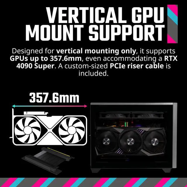 Alt view image 8 of 16 - Cooler Master NR200P MAX V2 Small Form Factor with Custom 280mm AIO, 850W SFX Gold PSU, Premium PCIe Gen4 Riser, Tempered Glass or Vented Panel Option