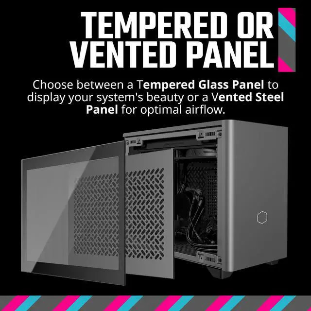 Alt view image 15 of 16 - Cooler Master NR200P MAX V2 Small Form Factor with Custom 280mm AIO, 850W SFX Gold PSU, Premium PCIe Gen4 Riser, Tempered Glass or Vented Panel Option