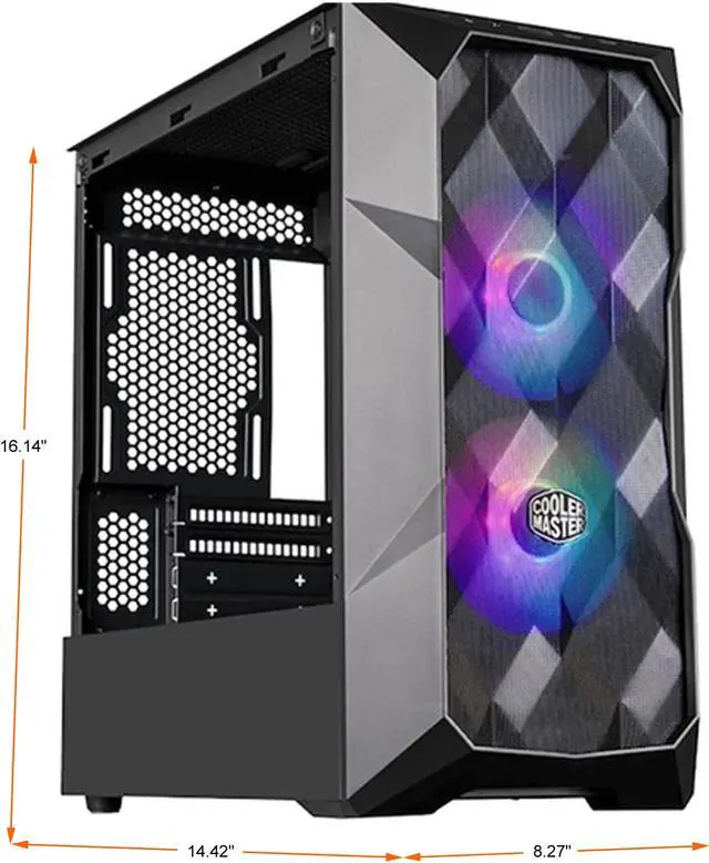 Alt view image 2 of 9 - Cooler Master TD300 Mesh TD300-KGNN-S00 Black Steel / Mesh / Plastic / Tempered Glass Micro ATX Tower Computer Case