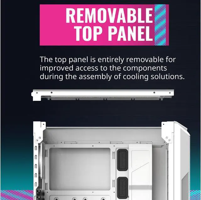 Alt view image 12 of 16 - Cooler Master HAF 500 H500-WGNN-S00 White Steel / Plastic / Tempered Glass ATX Mid Tower Computer Case