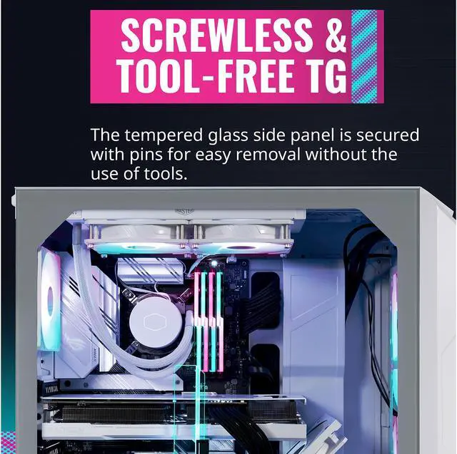 Alt view image 16 of 16 - Cooler Master HAF 500 H500-WGNN-S00 White Steel / Plastic / Tempered Glass ATX Mid Tower Computer Case