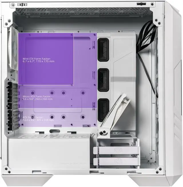 Alt view image 4 of 16 - Cooler Master HAF 500 H500-WGNN-S00 White Steel / Plastic / Tempered Glass ATX Mid Tower Computer Case