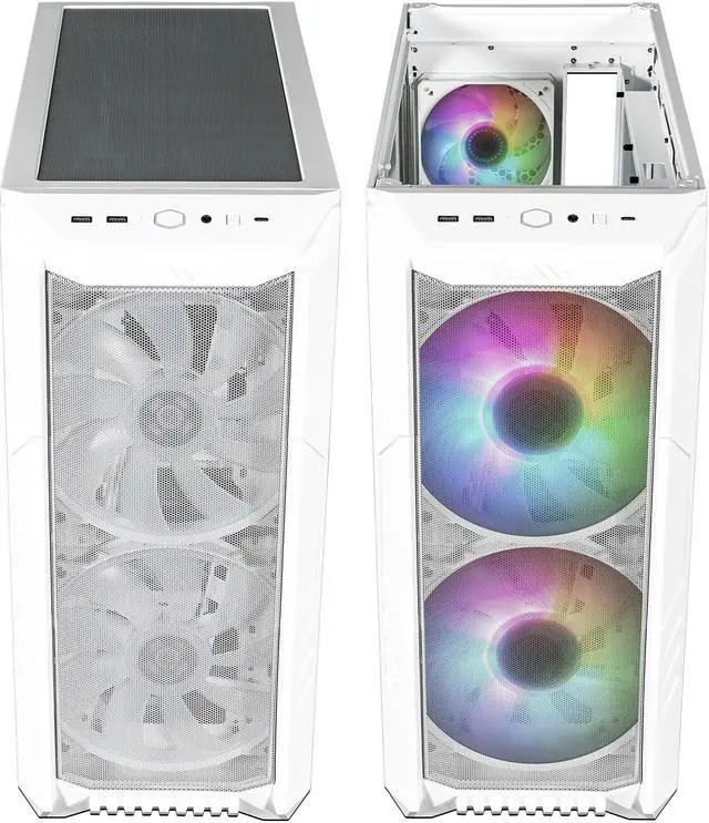 Alt view image 5 of 16 - Cooler Master HAF 500 H500-WGNN-S00 White Steel / Plastic / Tempered Glass ATX Mid Tower Computer Case