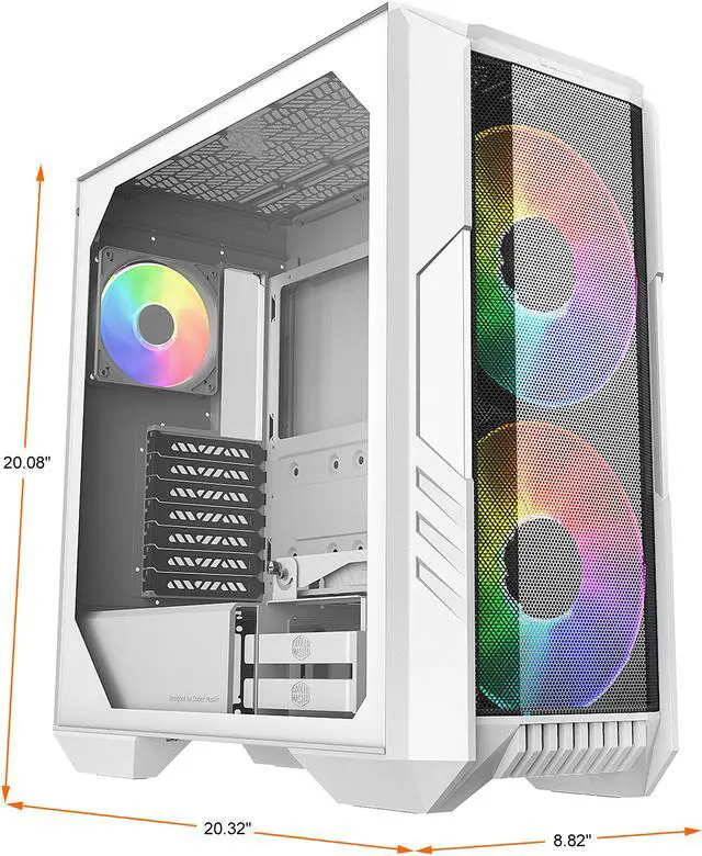 Alt view image 2 of 16 - Cooler Master HAF 500 H500-WGNN-S00 White Steel / Plastic / Tempered Glass ATX Mid Tower Computer Case