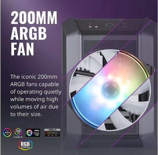 Alt view image 14 of 18 - Cooler Master MasterCase H100 ARGB - Mini-ITX PC Case with High-Volume Airflow, Compact Fine Mesh Chassis, Flexible Hardware Capacity