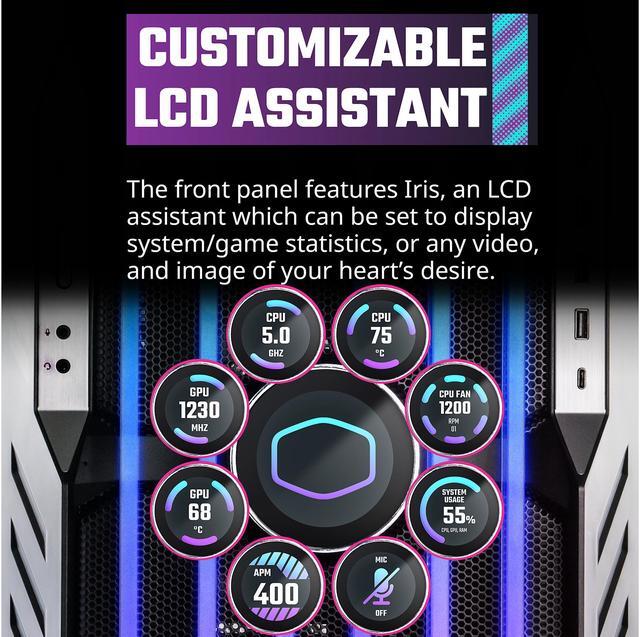 Alt view image 10 of 17 - Cooler Master HAF700 EVO H700E-IGNN-S00 Titanium Grey SGCC Steel / Mesh / ABS Plastic / Tempered Glass ATX Full Tower Computer Case