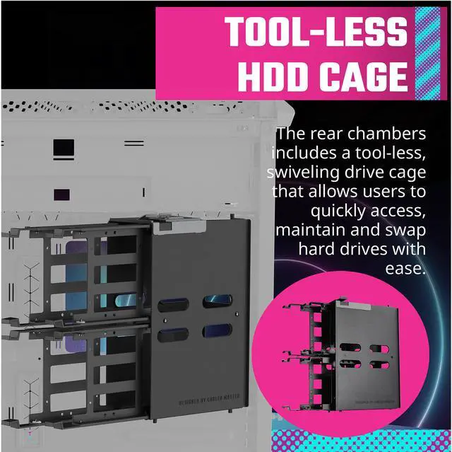 Alt view image 18 of 20 - Cooler Master HAF700 H700-IGNN-S00 Titanium Grey SGCC Steel / Mesh / ABS Plastic / Tempered Glass ATX Full Tower Computer Case