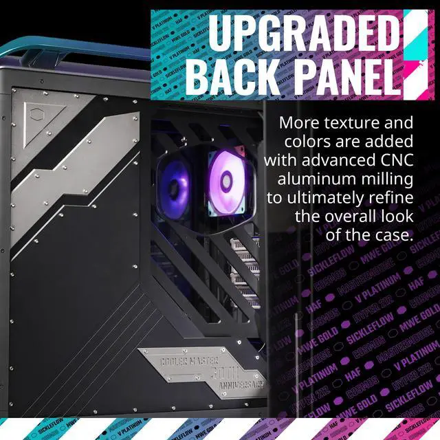 Alt view image 4 of 13 - Cooler Master Cosmos Infinity 30th Anniversary C700M E-ATX Full-Tower Curved Tempered Glass Panel, Riser Cable PCIe 4.0, Diverse Liquid Cooling, Type-C, Customizable ARGB (MCC-C700M-KHNN-S30)