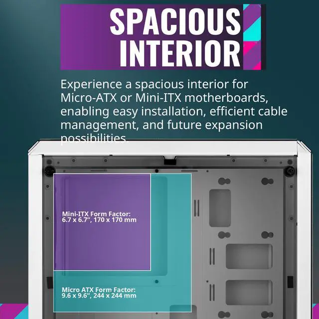 Alt view image 6 of 12 - Cooler Master MasterBox Q300L White Micro-ATX Tower, Magnetic Design Dust Filter, Transparent Acrylic Side Panel, Adjustable I/O & Fully Ventilated Airflow (MCB-Q300L-WANN-S00)