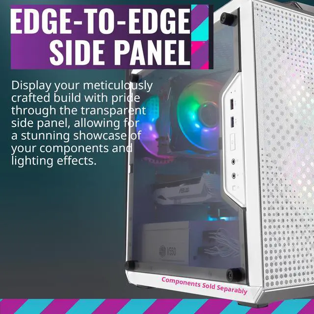Alt view image 8 of 12 - Cooler Master MasterBox Q300L White Micro-ATX Tower, Magnetic Design Dust Filter, Transparent Acrylic Side Panel, Adjustable I/O & Fully Ventilated Airflow (MCB-Q300L-WANN-S00)