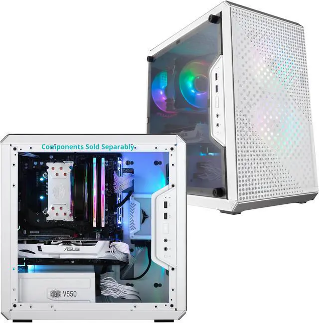 Alt view image 9 of 12 - Cooler Master MasterBox Q300L White Micro-ATX Tower, Magnetic Design Dust Filter, Transparent Acrylic Side Panel, Adjustable I/O & Fully Ventilated Airflow (MCB-Q300L-WANN-S00)
