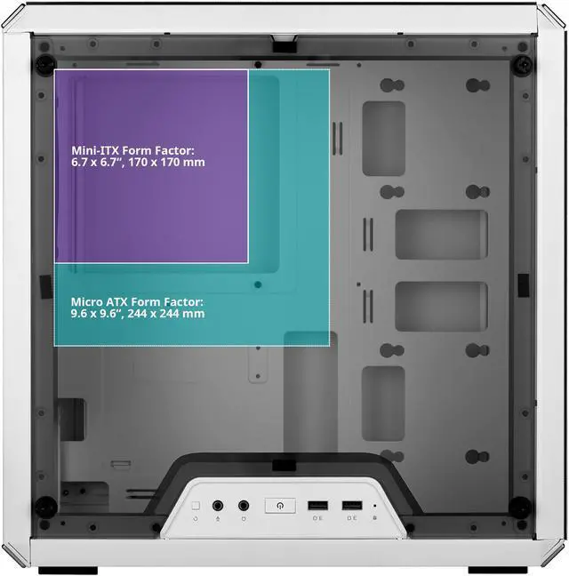 Alt view image 10 of 12 - Cooler Master MasterBox Q300L White Micro-ATX Tower, Magnetic Design Dust Filter, Transparent Acrylic Side Panel, Adjustable I/O & Fully Ventilated Airflow (MCB-Q300L-WANN-S00)
