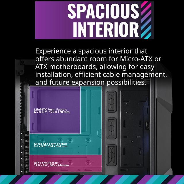 Alt view image 12 of 16 - Cooler Master TD500 Mesh V2 Black Gaming Airflow ATX Mid-Tower Case, Polygonal Mesh Panel, Crystalline Tempered Glass, 3x 120mm ARGB Fans, USB 3.2 Gen 2 Type C, 360 Radiator (TD500V2-KGNN-S00)