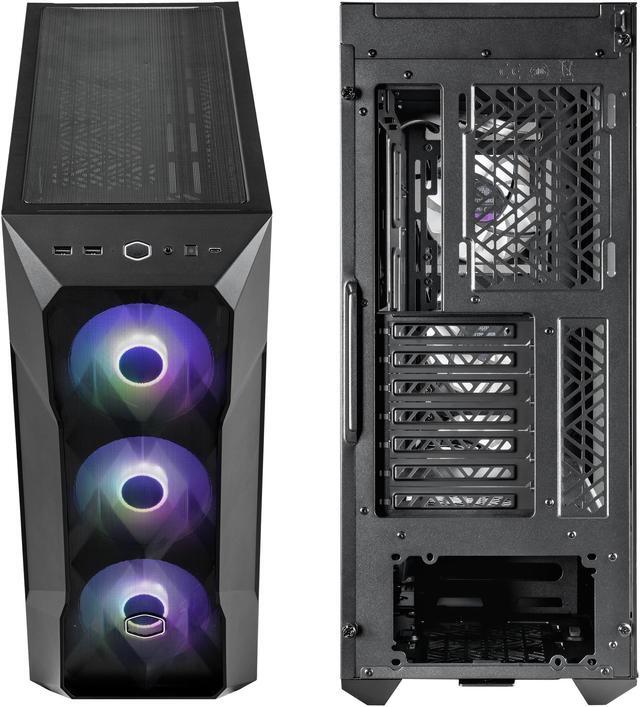 Alt view image 16 of 16 - Cooler Master TD500 Mesh V2 Black Gaming Airflow ATX Mid-Tower Case, Polygonal Mesh Panel, Crystalline Tempered Glass, 3x 120mm ARGB Fans, USB 3.2 Gen 2 Type C, 360 Radiator (TD500V2-KGNN-S00)