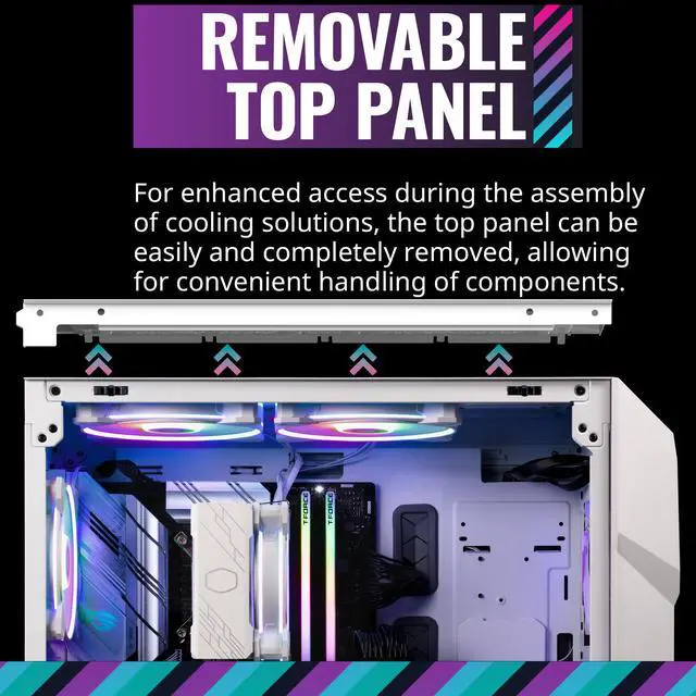 Alt view image 6 of 16 - Cooler Master TD500 Mesh V2 White Gaming Airflow ATX Mid-Tower Case, Polygonal Mesh Panel, Crystalline Tempered Glass, 3x 120mm ARGB Fans, USB 3.2 Gen 2 Type C, 360 Radiator (TD500V2-WGNN-S00)