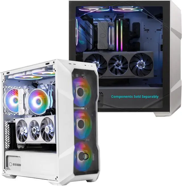 Alt view image 13 of 16 - Cooler Master TD500 Mesh V2 White Gaming Airflow ATX Mid-Tower Case, Polygonal Mesh Panel, Crystalline Tempered Glass, 3x 120mm ARGB Fans, USB 3.2 Gen 2 Type C, 360 Radiator (TD500V2-WGNN-S00)