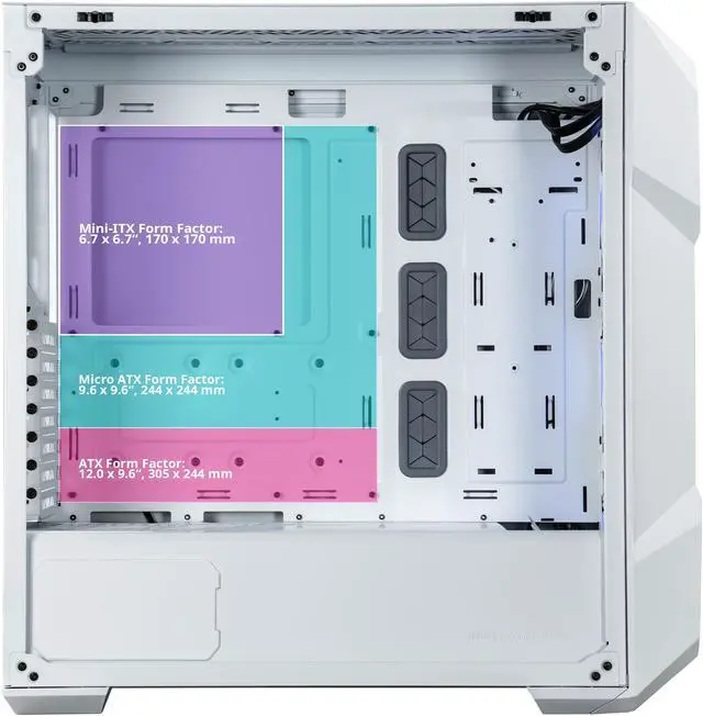 Alt view image 14 of 16 - Cooler Master TD500 Mesh V2 White Gaming Airflow ATX Mid-Tower Case, Polygonal Mesh Panel, Crystalline Tempered Glass, 3x 120mm ARGB Fans, USB 3.2 Gen 2 Type C, 360 Radiator (TD500V2-WGNN-S00)