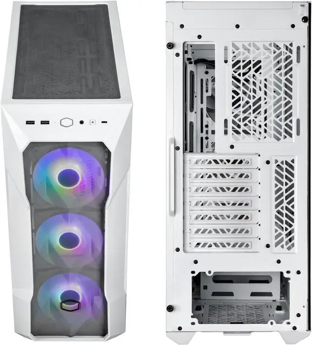 Alt view image 16 of 16 - Cooler Master TD500 Mesh V2 White Gaming Airflow ATX Mid-Tower Case, Polygonal Mesh Panel, Crystalline Tempered Glass, 3x 120mm ARGB Fans, USB 3.2 Gen 2 Type C, 360 Radiator (TD500V2-WGNN-S00)