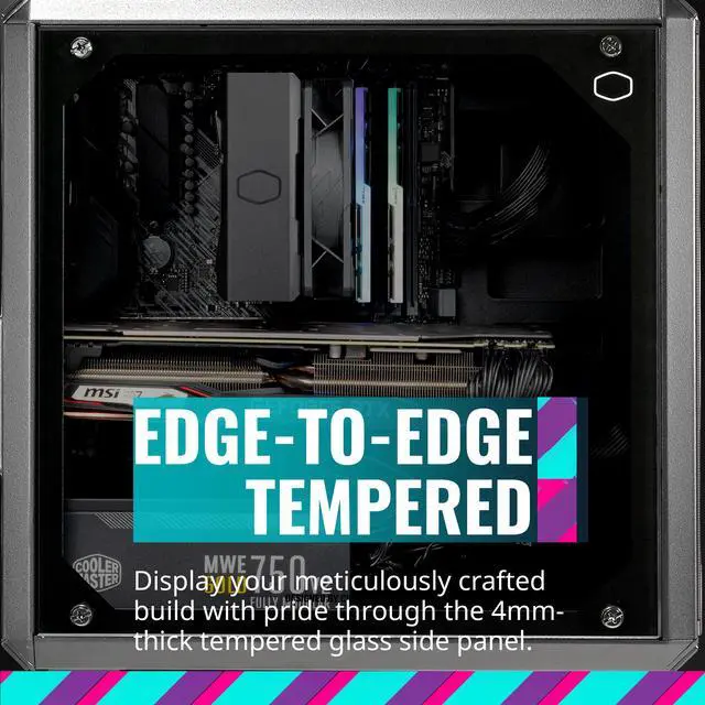 Alt view image 4 of 14 - Cooler Master Q300L V2 Micro-ATX Tower, Magnetic Patterned Dust Filter, USB 3.2 Gen 2x2 (20GB), Tempered Glass Panel, CPU Coolers Max 159mm, GPU Max 360mm, Fully Ventilated Airflow (Q300LV2-KGNN-S00)