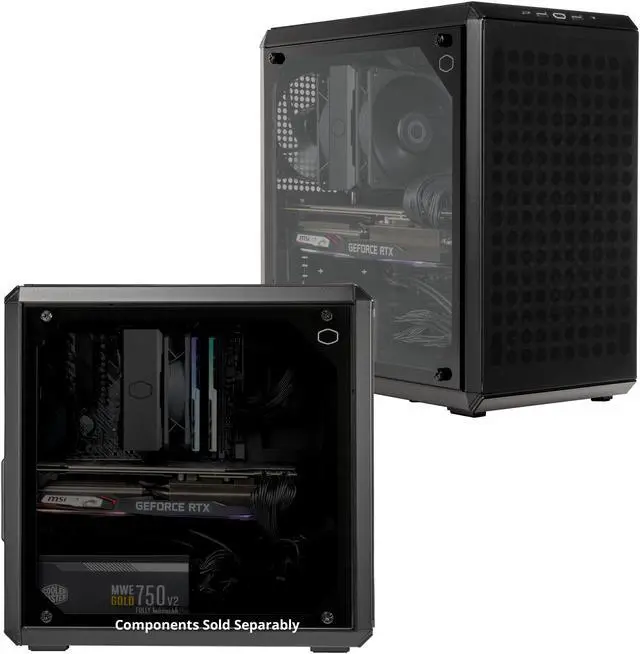 Alt view image 11 of 14 - Cooler Master Q300L V2 Micro-ATX Tower, Magnetic Patterned Dust Filter, USB 3.2 Gen 2x2 (20GB), Tempered Glass Panel, CPU Coolers Max 159mm, GPU Max 360mm, Fully Ventilated Airflow (Q300LV2-KGNN-S00)