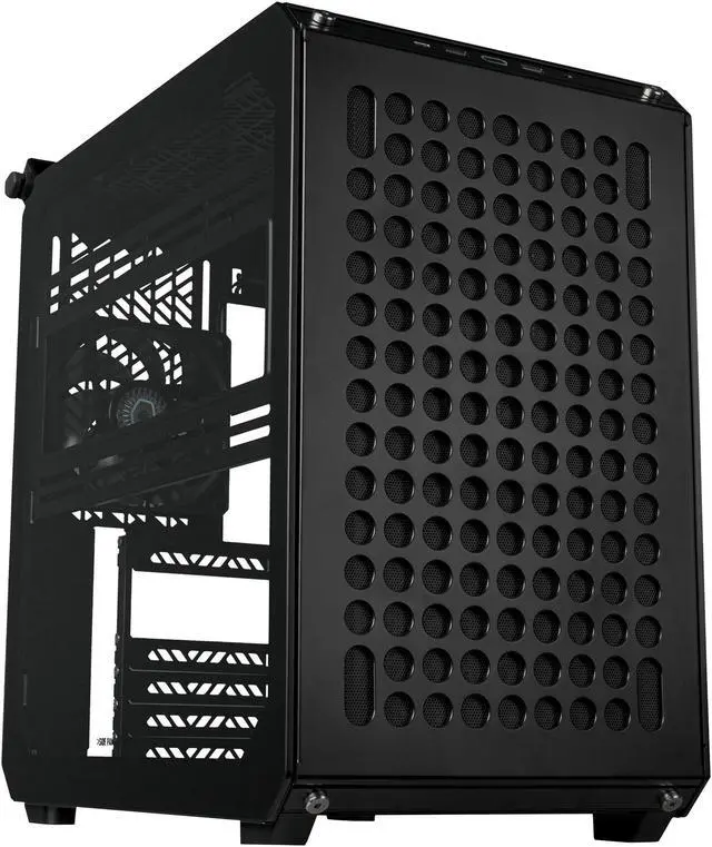 Main image of Cooler Master QUBE 500 Flatpack Black Small High Airflow Mid-Tower ATX Customizable Gaming PC Case, Tempered Glass, Vertical GPU Mount, USB-C, Carrying Handle, Gem Mini (Q500-KGNN-S00)