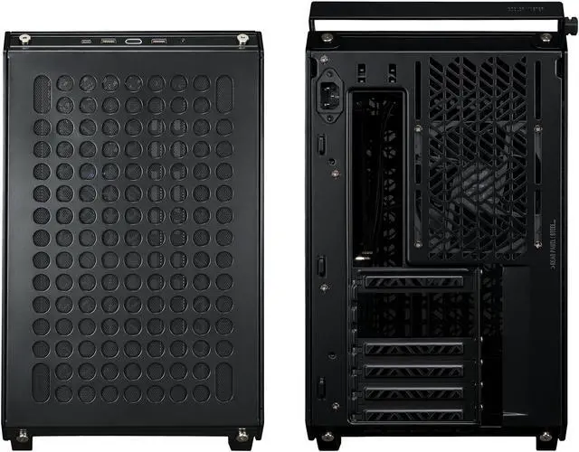 Alt view image 3 of 16 - Cooler Master QUBE 500 Flatpack Black Small High Airflow Mid-Tower ATX Customizable Gaming PC Case, Tempered Glass, Vertical GPU Mount, USB-C, Carrying Handle, Gem Mini (Q500-KGNN-S00)