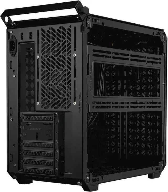 Alt view image 4 of 16 - Cooler Master QUBE 500 Flatpack Black Small High Airflow Mid-Tower ATX Customizable Gaming PC Case, Tempered Glass, Vertical GPU Mount, USB-C, Carrying Handle, Gem Mini (Q500-KGNN-S00)