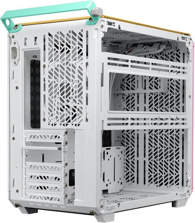 Alt view image 6 of 17 - Cooler Master QUBE 500 Flatpack Macaron Small High Airflow Mid-Tower ATX Customizable Gaming PC Case, Mint, Pink, Cream, Tempered Glass, Vertical GPU Mount, USB-C, Carrying Handle, Gem Mini (Q500-DGNN-S00)