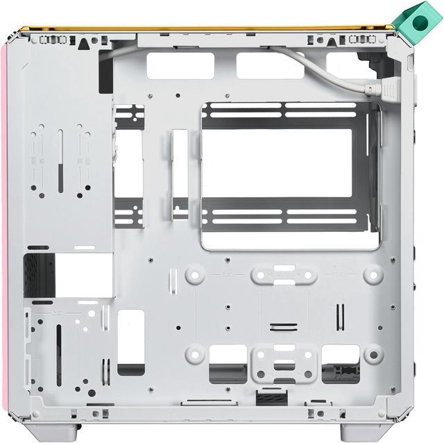Alt view image 8 of 17 - Cooler Master QUBE 500 Flatpack Macaron Small High Airflow Mid-Tower ATX Customizable Gaming PC Case, Mint, Pink, Cream, Tempered Glass, Vertical GPU Mount, USB-C, Carrying Handle, Gem Mini (Q500-DGNN-S00)