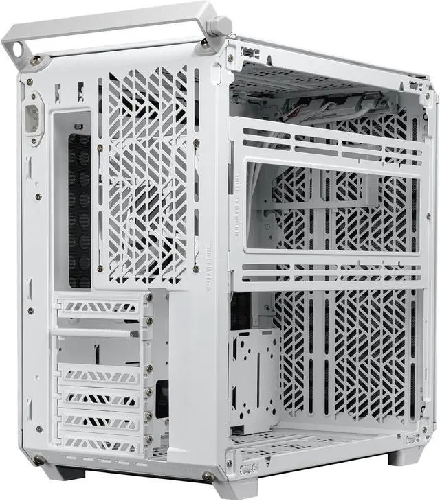 Alt view image 4 of 17 - Cooler Master QUBE 500 Flatpack White Small High Airflow Mid-Tower ATX Customizable Gaming PC Case, Tempered Glass, Vertical GPU Mount, USB-C, Carrying Handle, Gem Mini (Q500-WGNN-S00)