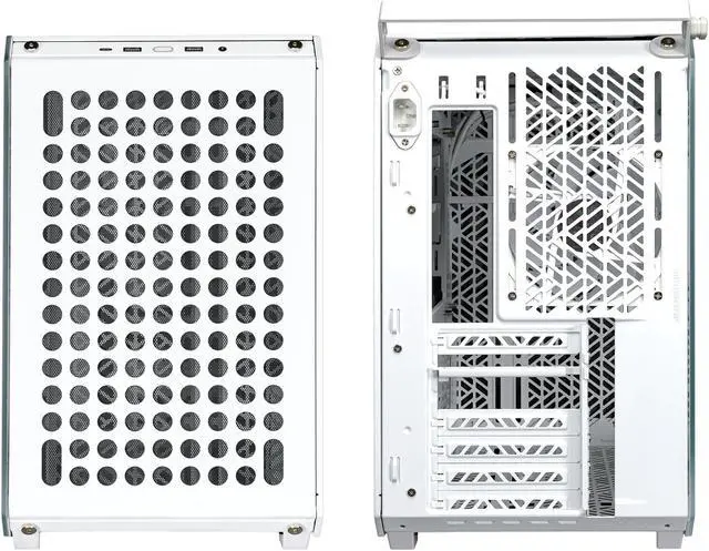 Alt view image 5 of 17 - Cooler Master QUBE 500 Flatpack White Small High Airflow Mid-Tower ATX Customizable Gaming PC Case, Tempered Glass, Vertical GPU Mount, USB-C, Carrying Handle, Gem Mini (Q500-WGNN-S00)