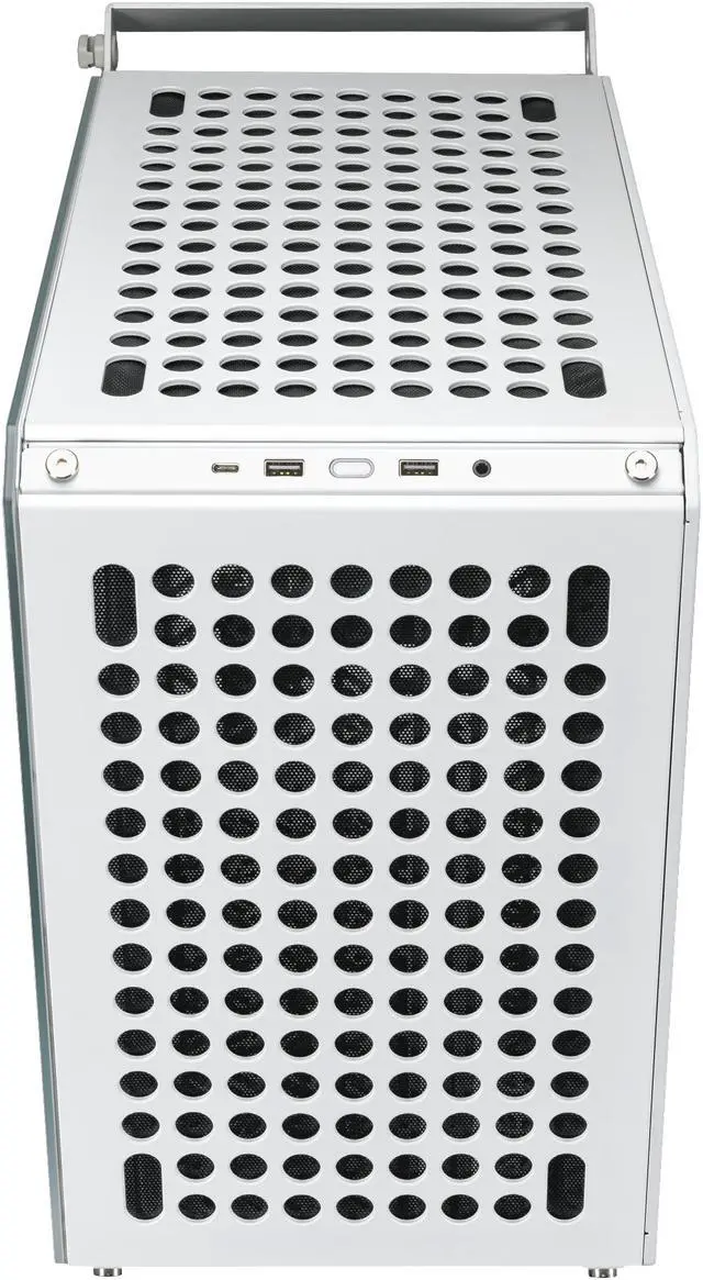 Alt view image 8 of 17 - Cooler Master QUBE 500 Flatpack White Small High Airflow Mid-Tower ATX Customizable Gaming PC Case, Tempered Glass, Vertical GPU Mount, USB-C, Carrying Handle, Gem Mini (Q500-WGNN-S00)