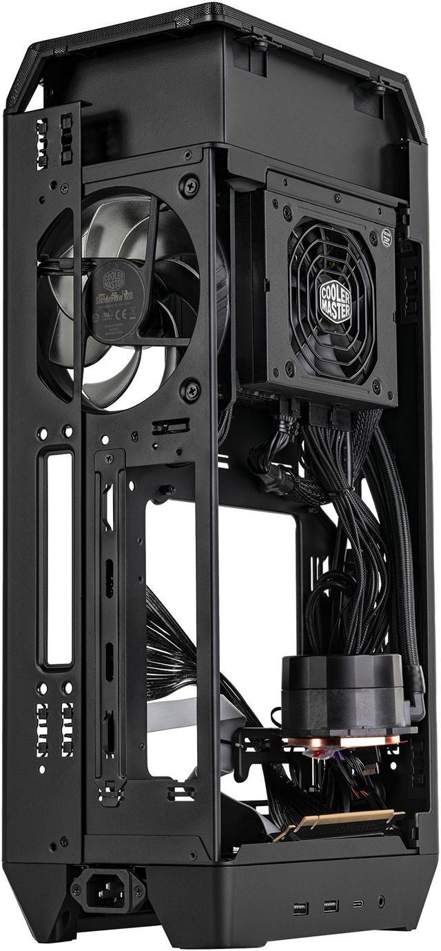 Alt view image 6 of 6 - Cooler Master NCORE 100 MAX ITX SFF Tower Case, Custom 120mm AIO, 850W SFX Gold ATX3.0 PSU, 4 Slot GPU, Vertical Mount GPU, PCIe 4.0 Riser, Anodized Aluminum, USB Type C, NR100-MNNN85-SL0