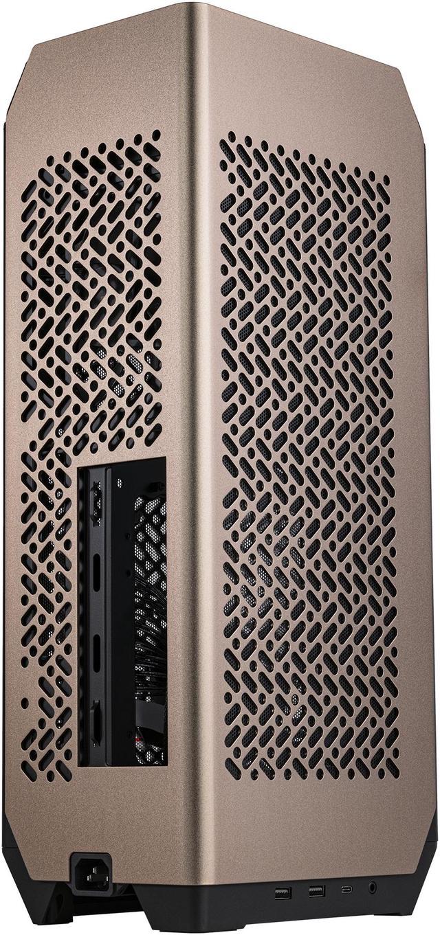 Cooler Master NCORE 100 MAX Bronze ITX SFF Tower Case, Custom 120mm AIO,  850W SFX Gold ATX3.0 PSU, 4 Slot GPU, Vertical Mount GPU, PCIe 4.0 Riser,  Anodized Aluminum, USB Type C