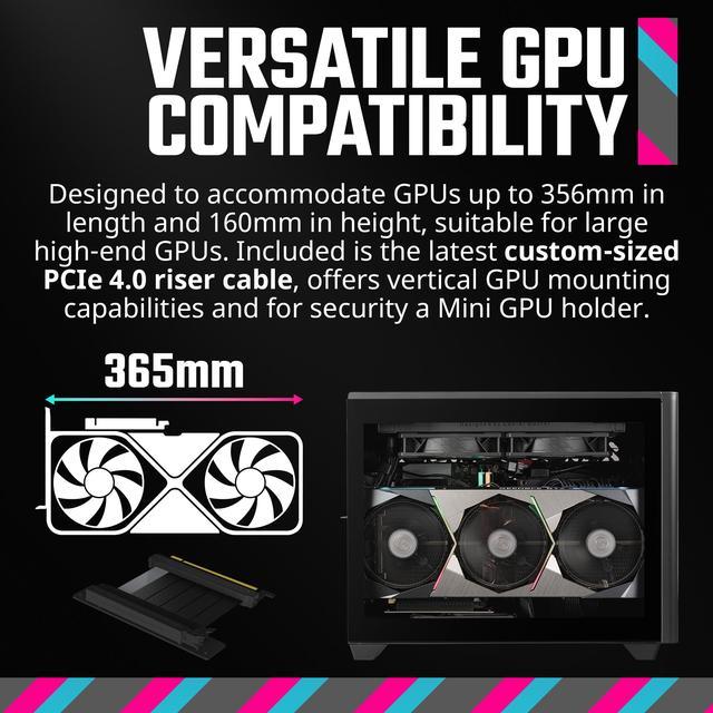  Cooler Master NR200P V2 White Mini-ITX 18L PC Case, Top-Mount  240mm, 280mm Liquid Cooler, 356mm Vertical Mounting 3.5-Slot GPU, Tempered