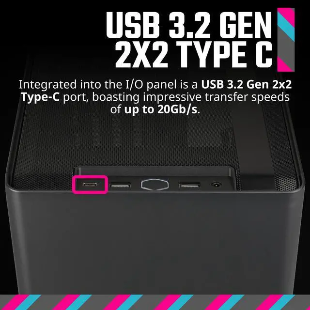 Alt view image 4 of 6 - Cooler Master NR200P V2 Mini-ITX 18L PC Case, Top-Mount 240mm|280mm Liquid Cooler, 356mm Vertical Mounting 3.5-Slot GPU, Tempered |Vented Panel, USB 3.2 Gen 2x2 Type C (NR200PV2-KCNN-S00)