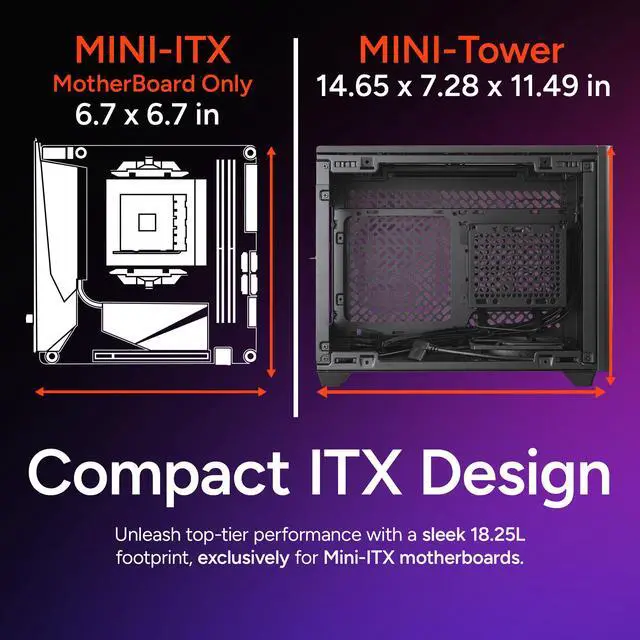 Alt view image 7 of 15 - Cooler Master NR200P V2 Mini-ITX PC Case Ready, SFX Fit PSU Ready to Install, 280mm AIO Support, 357mm Vertical GPU Mount, Designed Ready Nvidia RTX 5090 | AMD RX 9070 XT, Tempered Glass, DIY