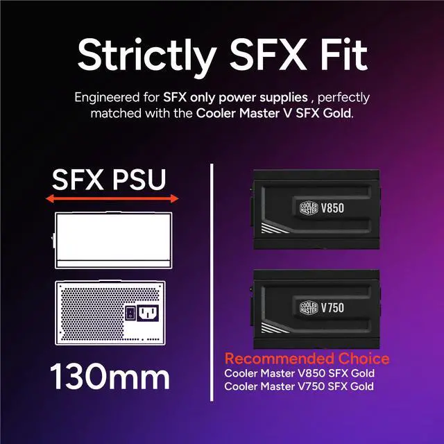 Alt view image 8 of 15 - Cooler Master NR200P V2 Mini-ITX PC Case Ready, SFX Fit PSU Ready to Install, 280mm AIO Support, 357mm Vertical GPU Mount, Designed Ready Nvidia RTX 5090 | AMD RX 9070 XT, Tempered Glass, DIY