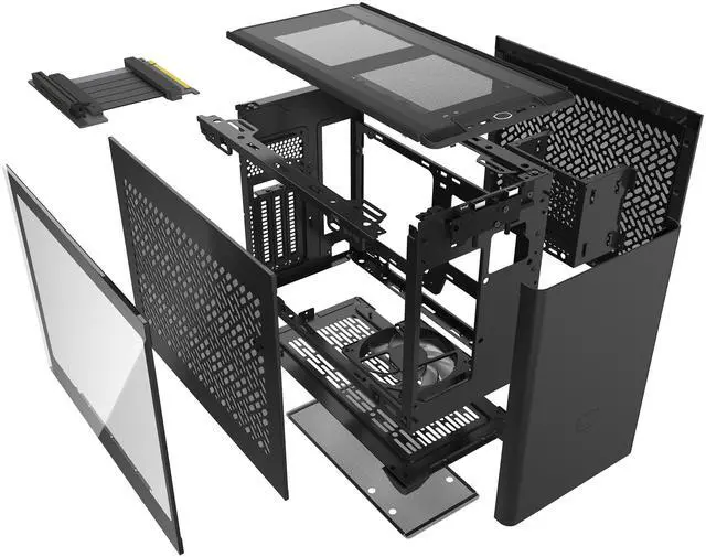 Alt view image 6 of 15 - Cooler Master NR200P V2 Mini-ITX PC Case Ready, SFX Fit PSU Ready to Install, 280mm AIO Support, 357mm Vertical GPU Mount, Designed Ready Nvidia RTX 5090 | AMD RX 9070 XT, Tempered Glass, DIY